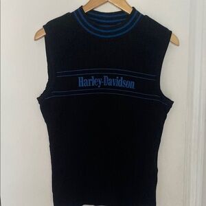 Harley-Davidson Black and Blue Sleeveless